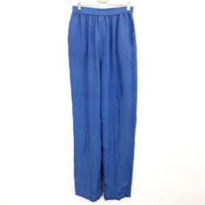 Vintage 80’s Reversible Blue/Teal 100% Silk Trousers